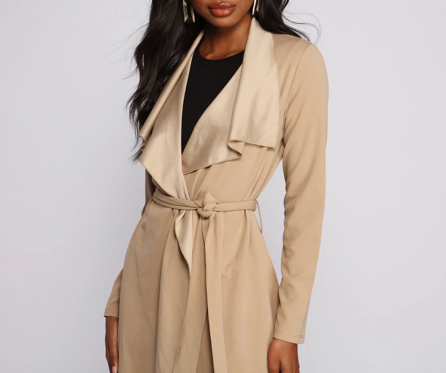 Girl On The Go Tie Front Trench - Image 7