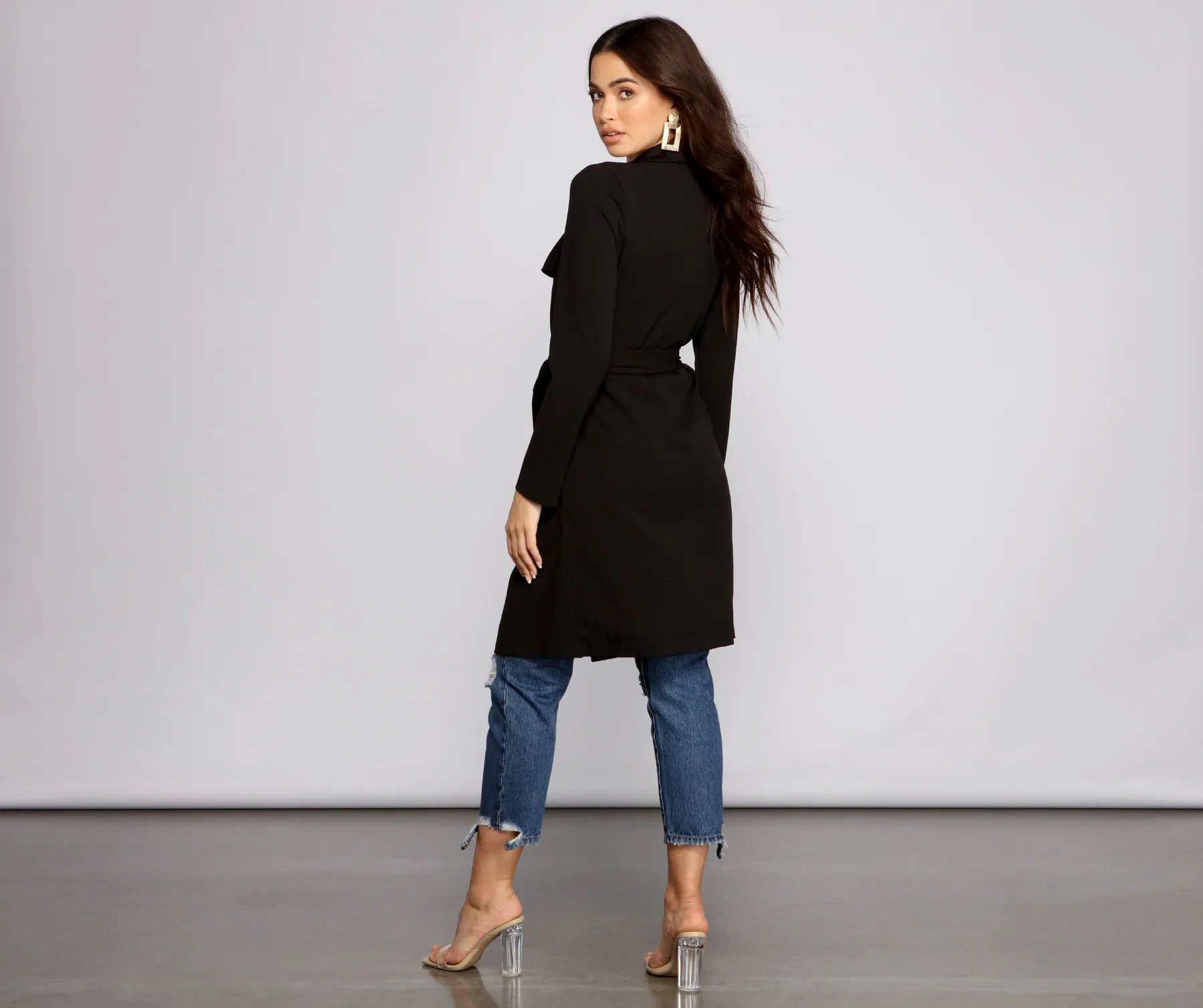 Girl On The Go Tie Front Trench - Image 2