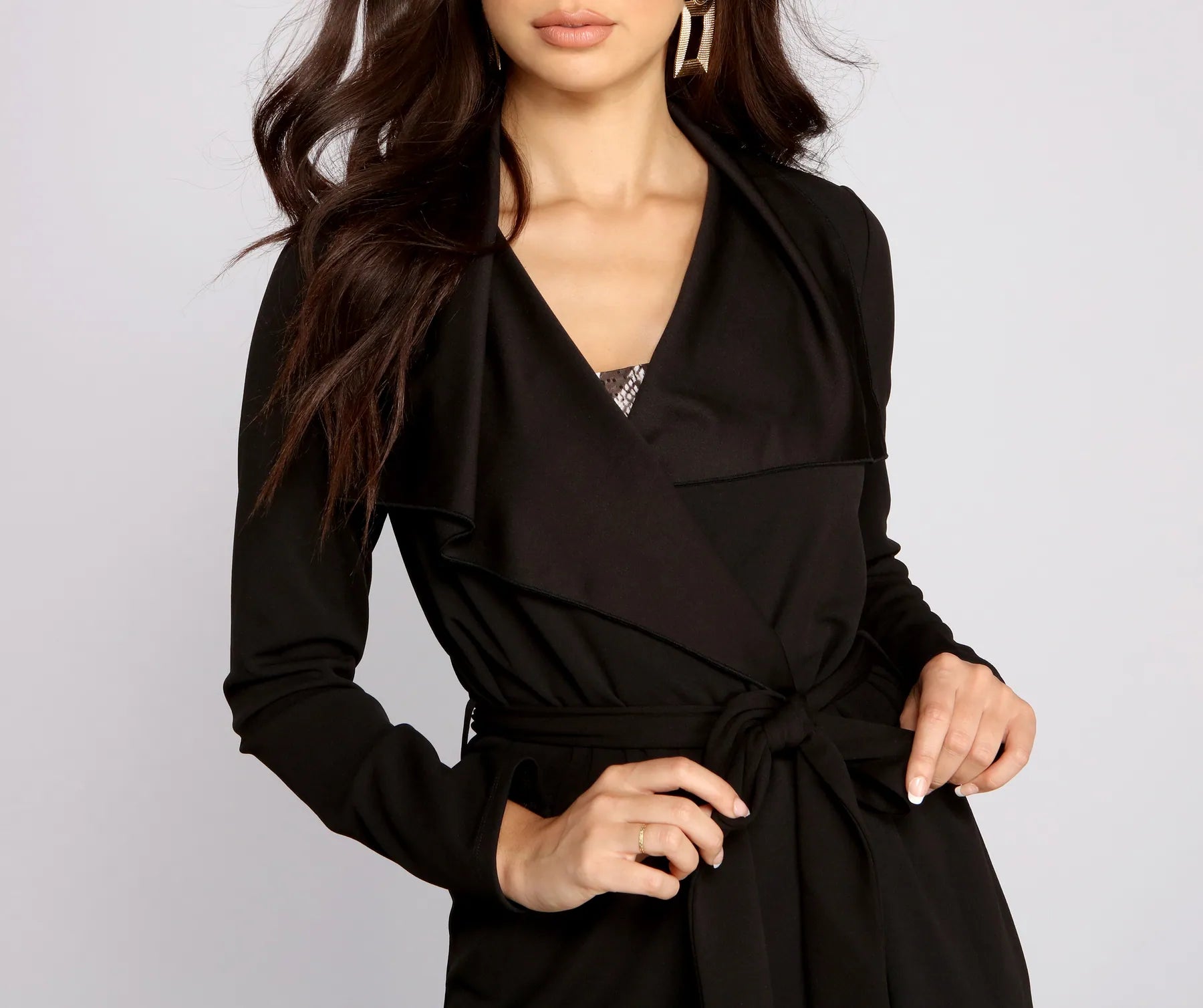 Girl On The Go Tie Front Trench - Image 3