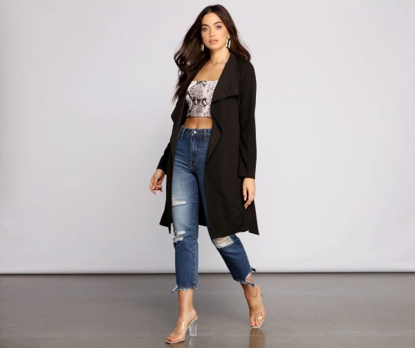 Girl On The Go Tie Front Trench - Image 4