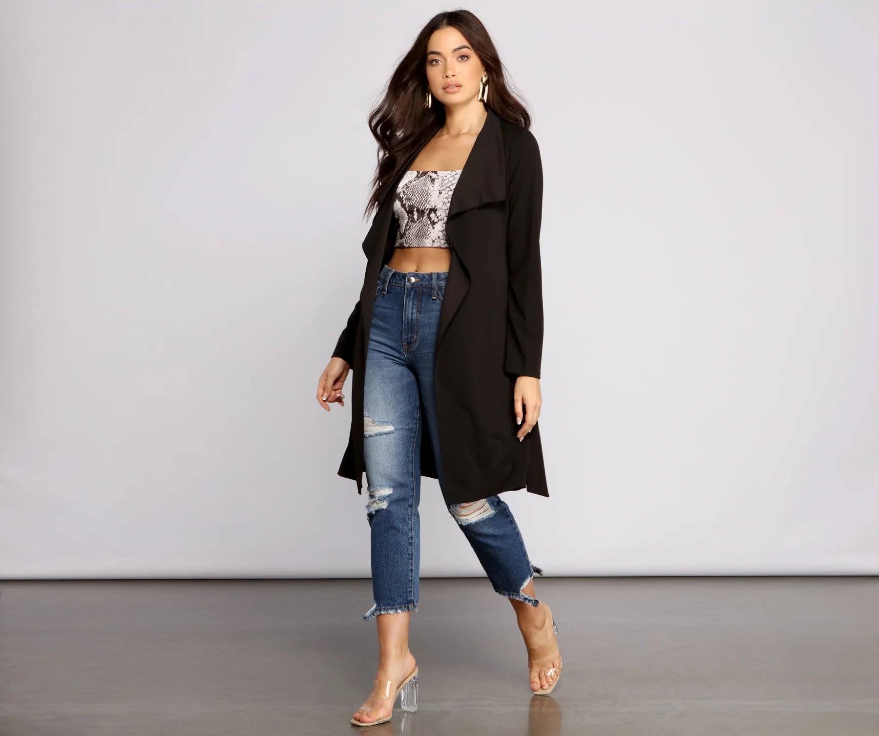 Girl On The Go Tie Front Trench - Image 4