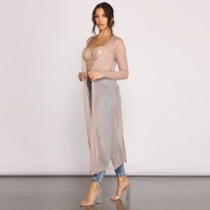 Glitter Girl Long Sleeve Duster