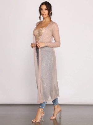 Glitter Girl Long Sleeve Duster
