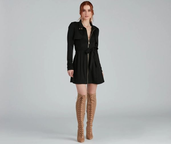 Majorly Chic Belted Trench Dress - Image 13