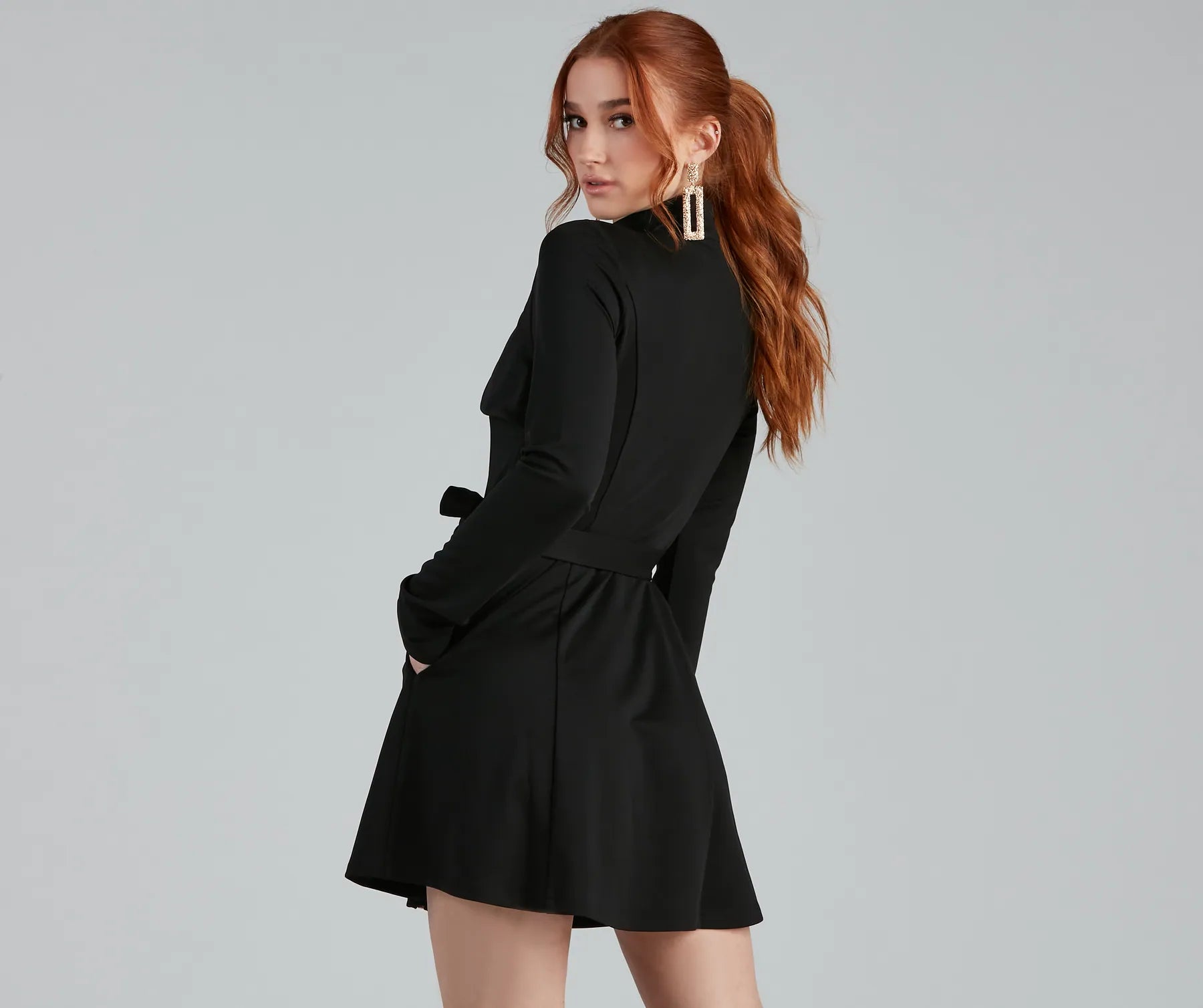 Majorly Chic Belted Trench Dress - Image 15