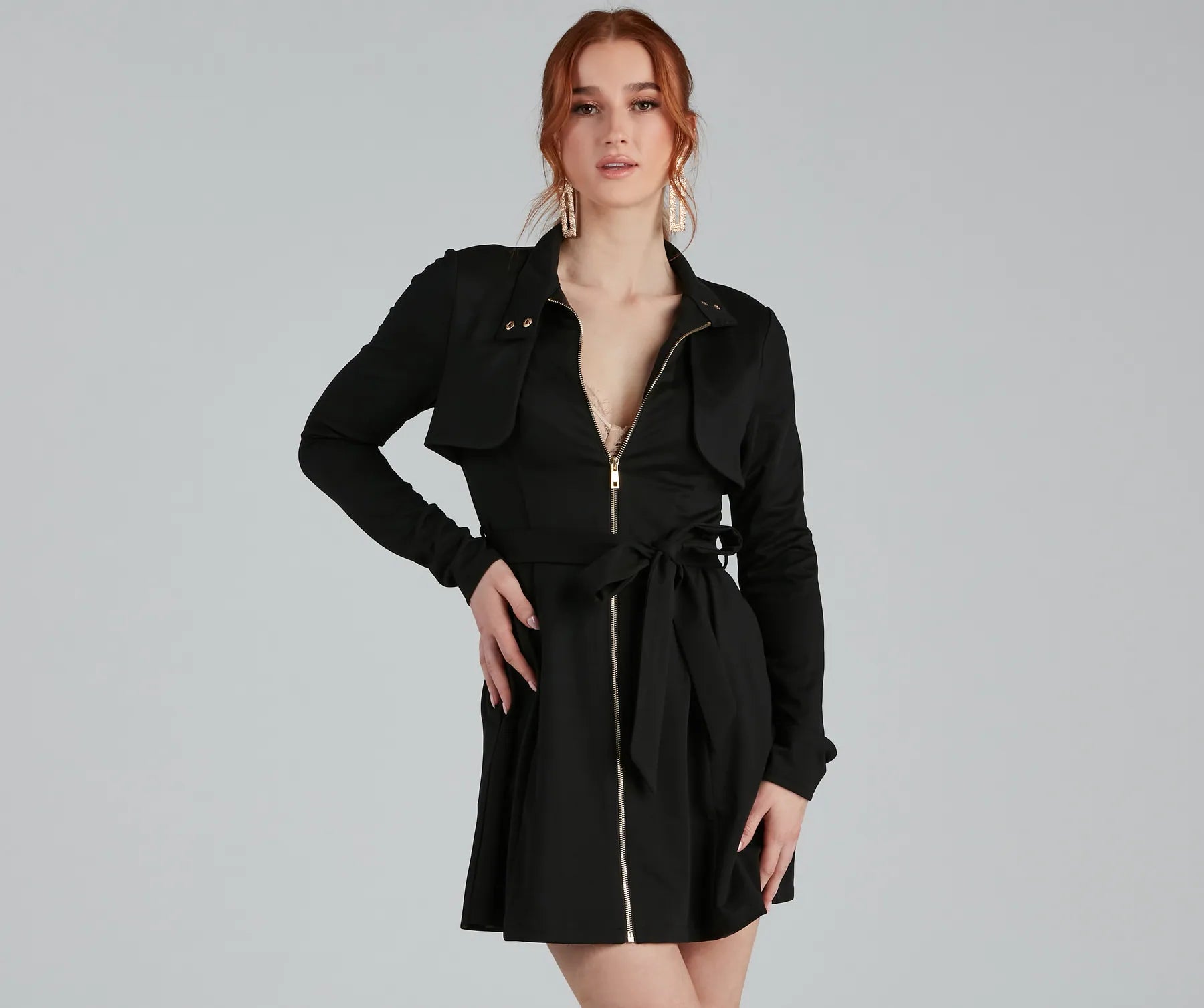 Majorly Chic Belted Trench Dress - Image 17