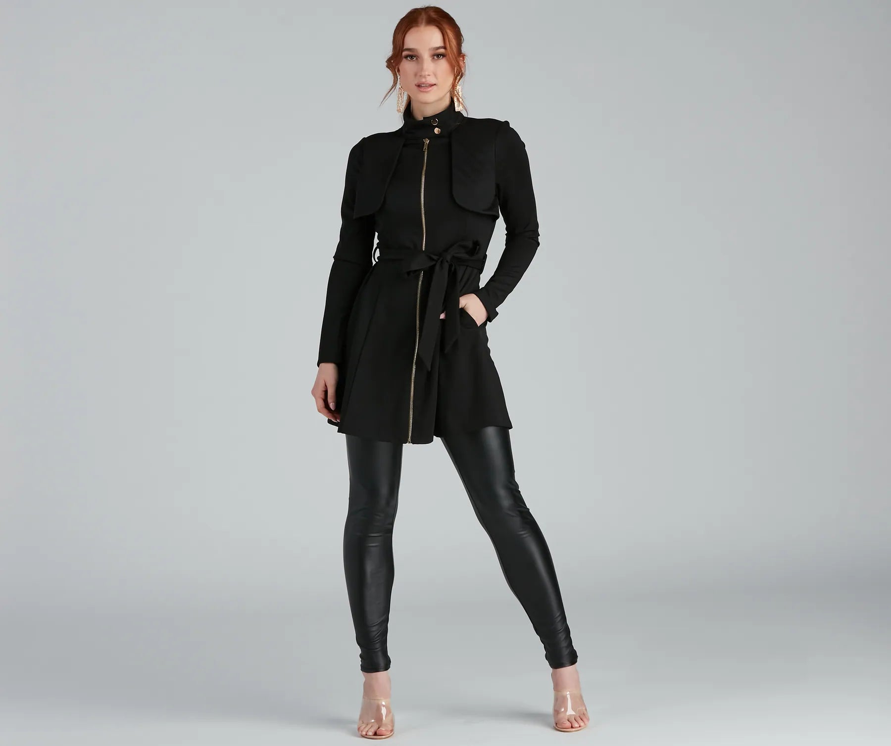 Majorly Chic Belted Trench Dress - Image 18