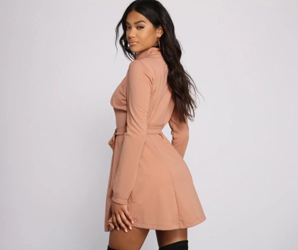 Majorly Chic Belted Trench Dress - Image 9