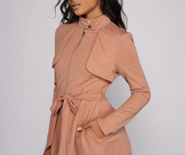 Majorly Chic Belted Trench Dress - Image 10
