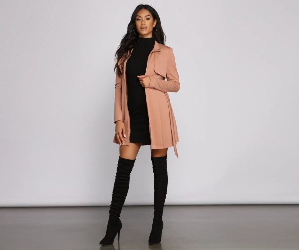 Majorly Chic Belted Trench Dress - Image 12