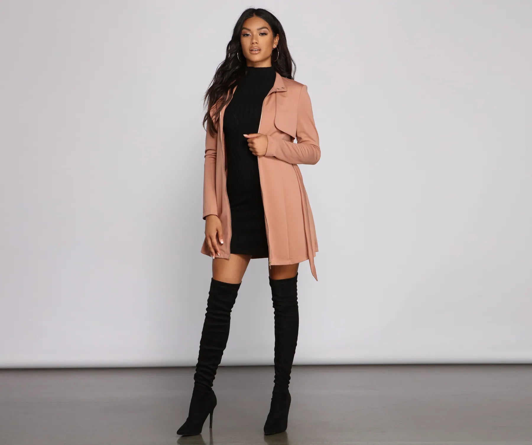 Majorly Chic Belted Trench Dress - Image 12
