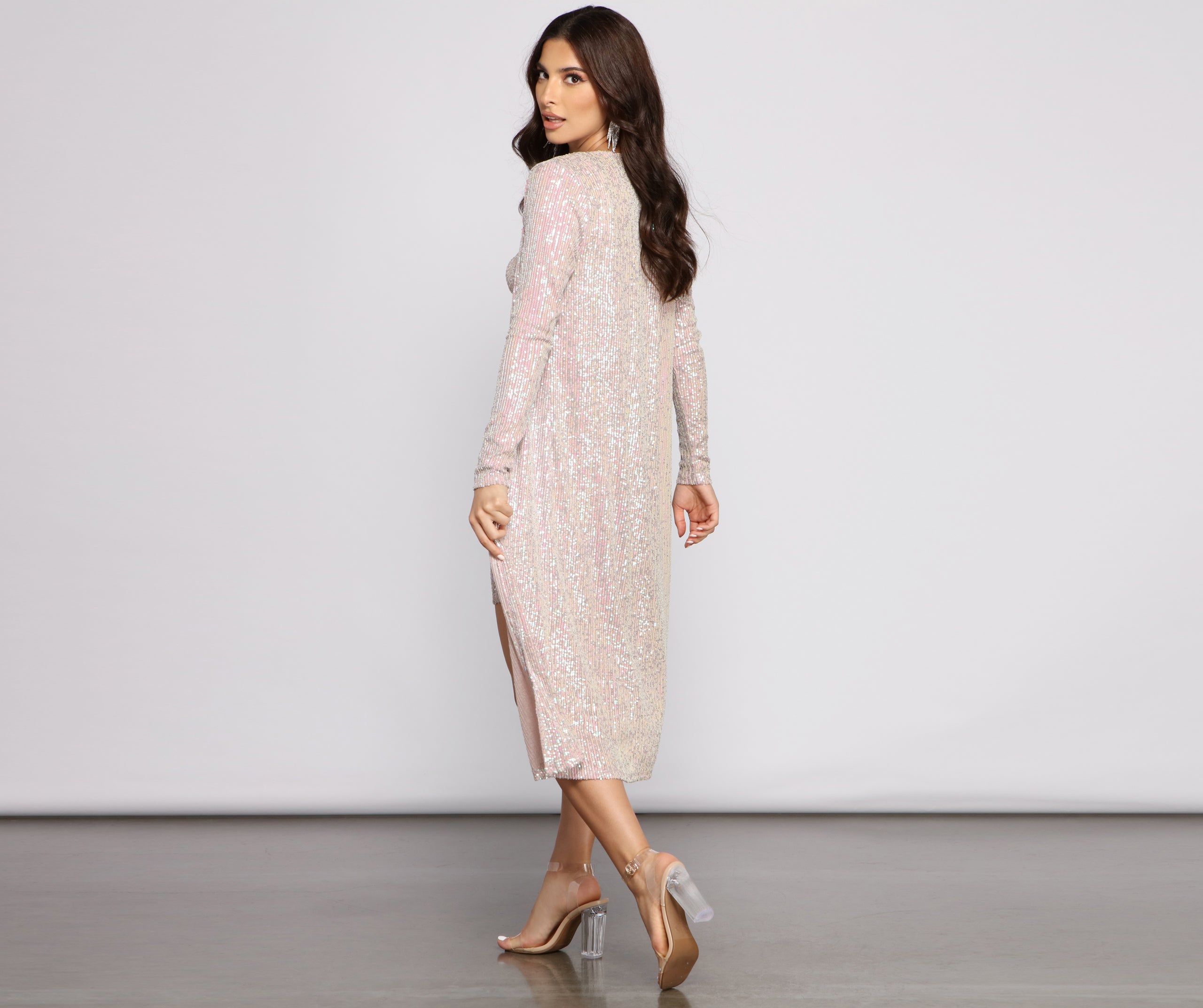 Sassy In Sequins Long Sleeve Duster - Image 2