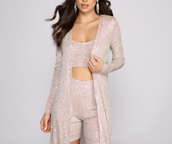 Sassy In Sequins Long Sleeve Duster - Image 3