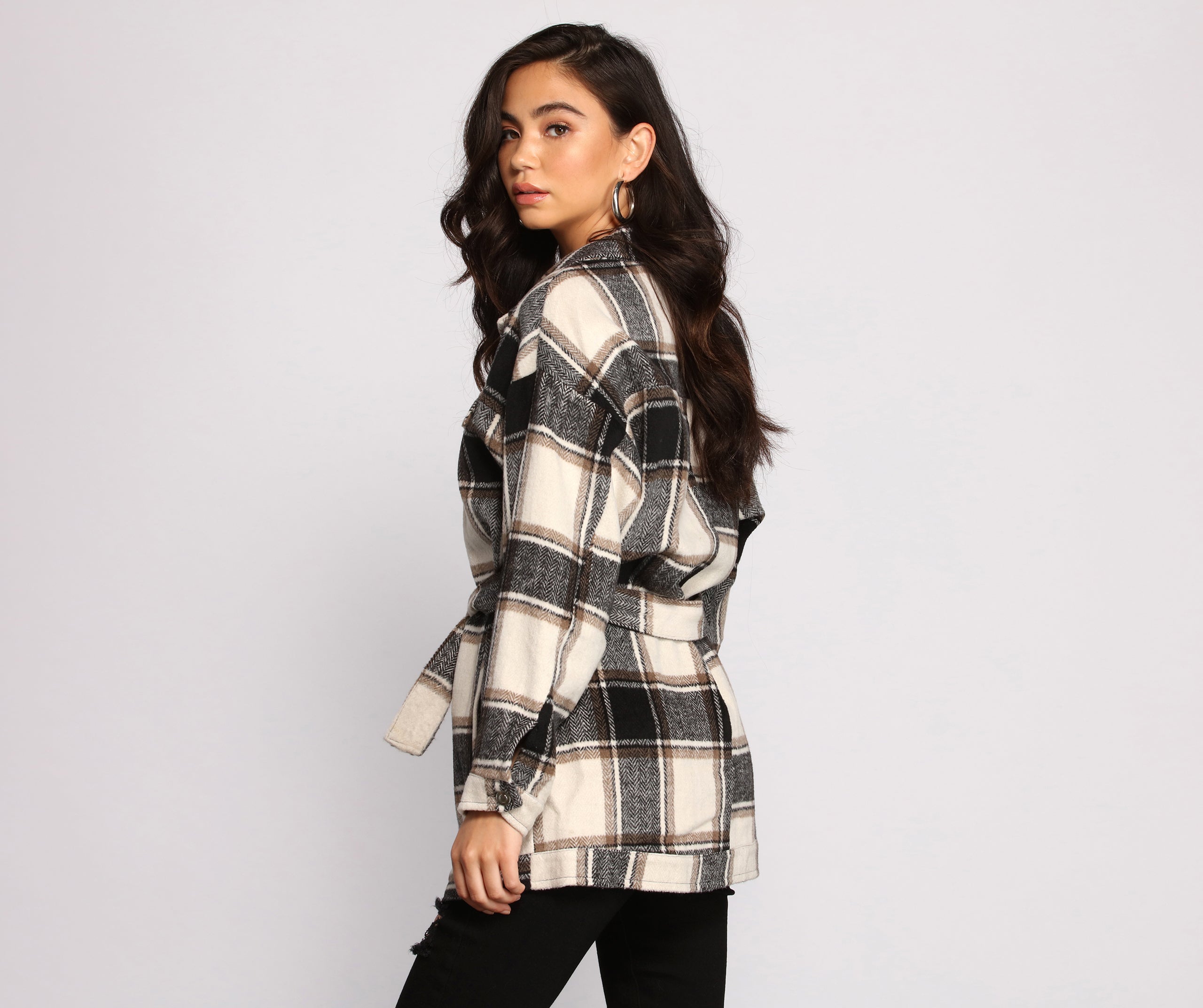 The One Belted Flannel Shacket - Image 2