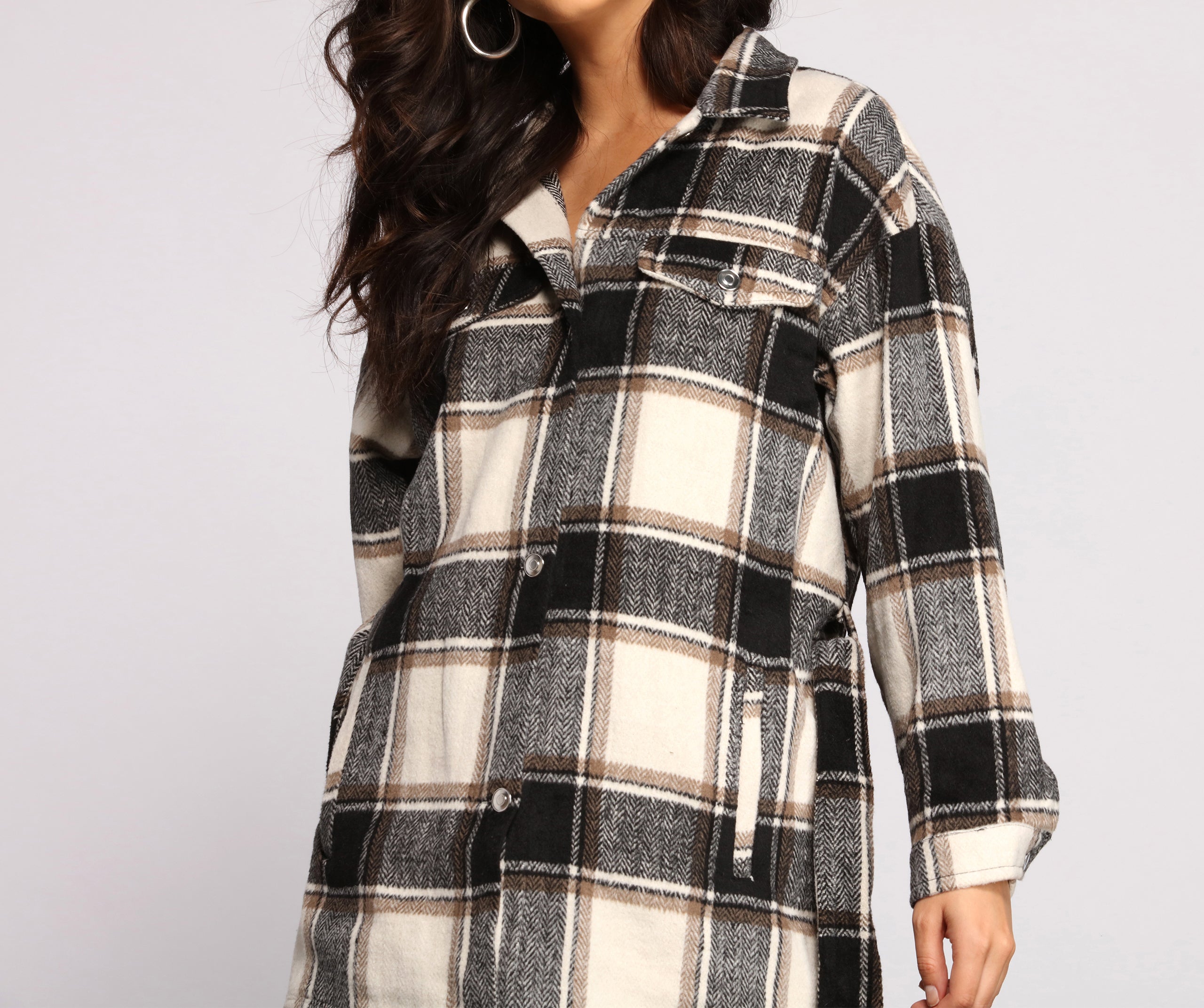 The One Belted Flannel Shacket - Image 3