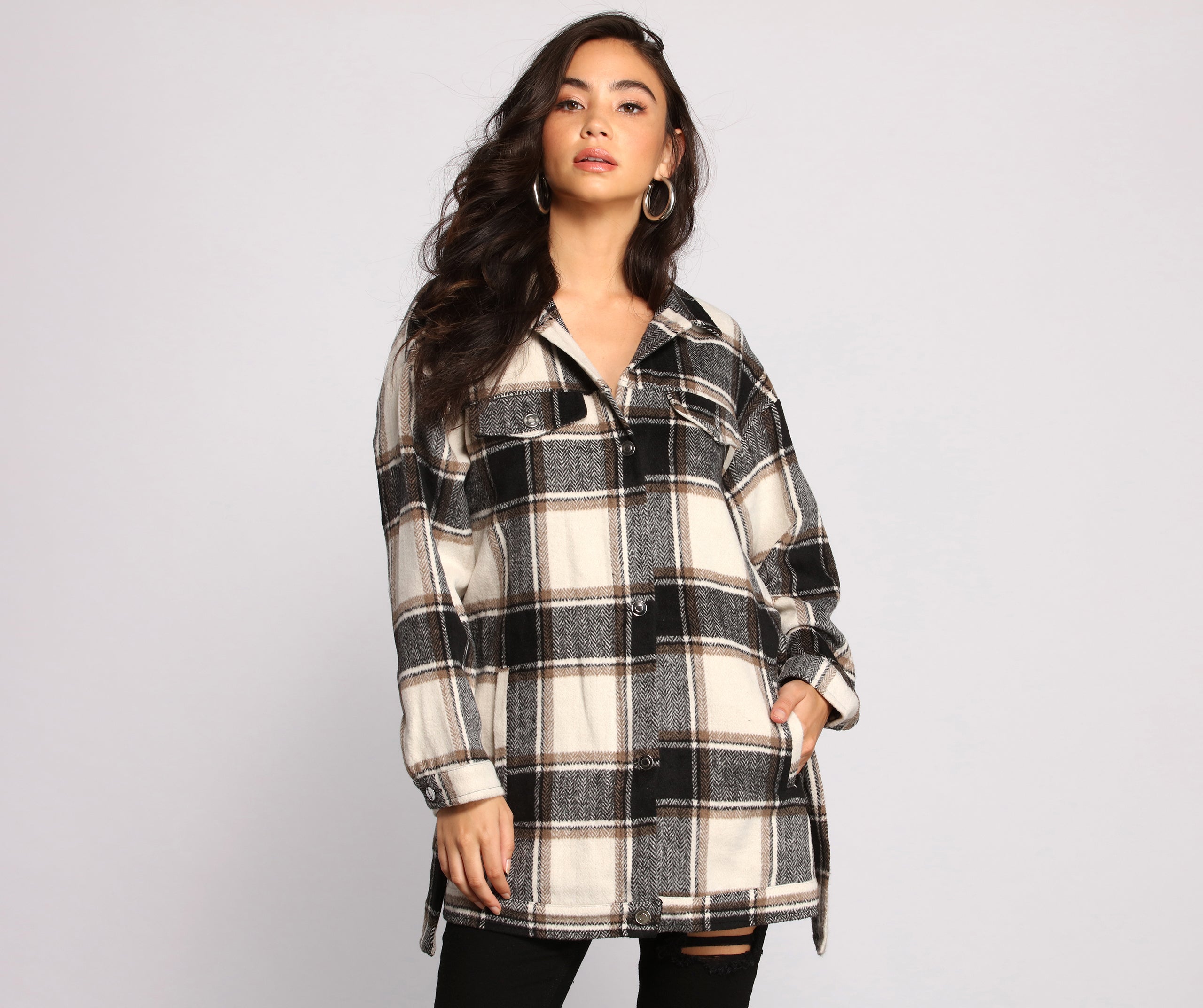 The One Belted Flannel Shacket - Image 4