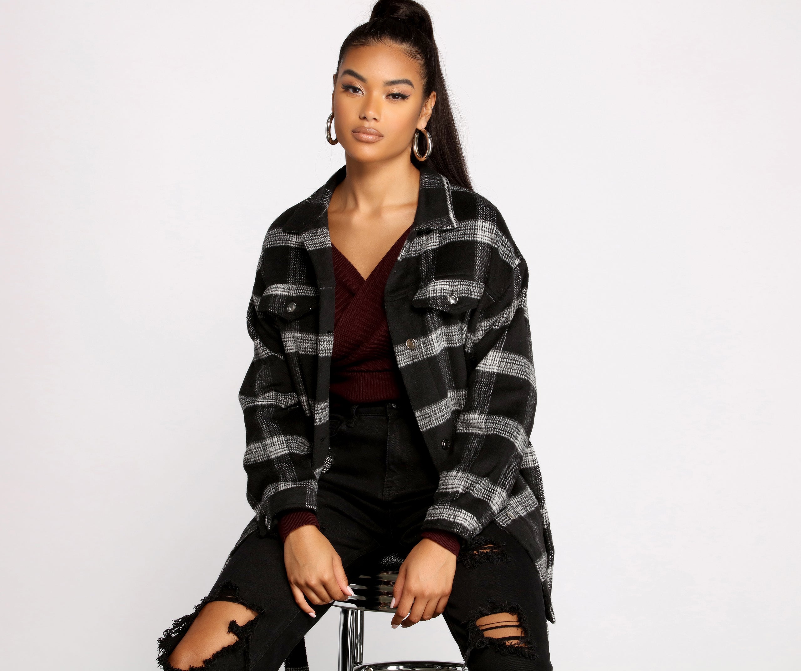 The One Belted Flannel Shacket - Image 6