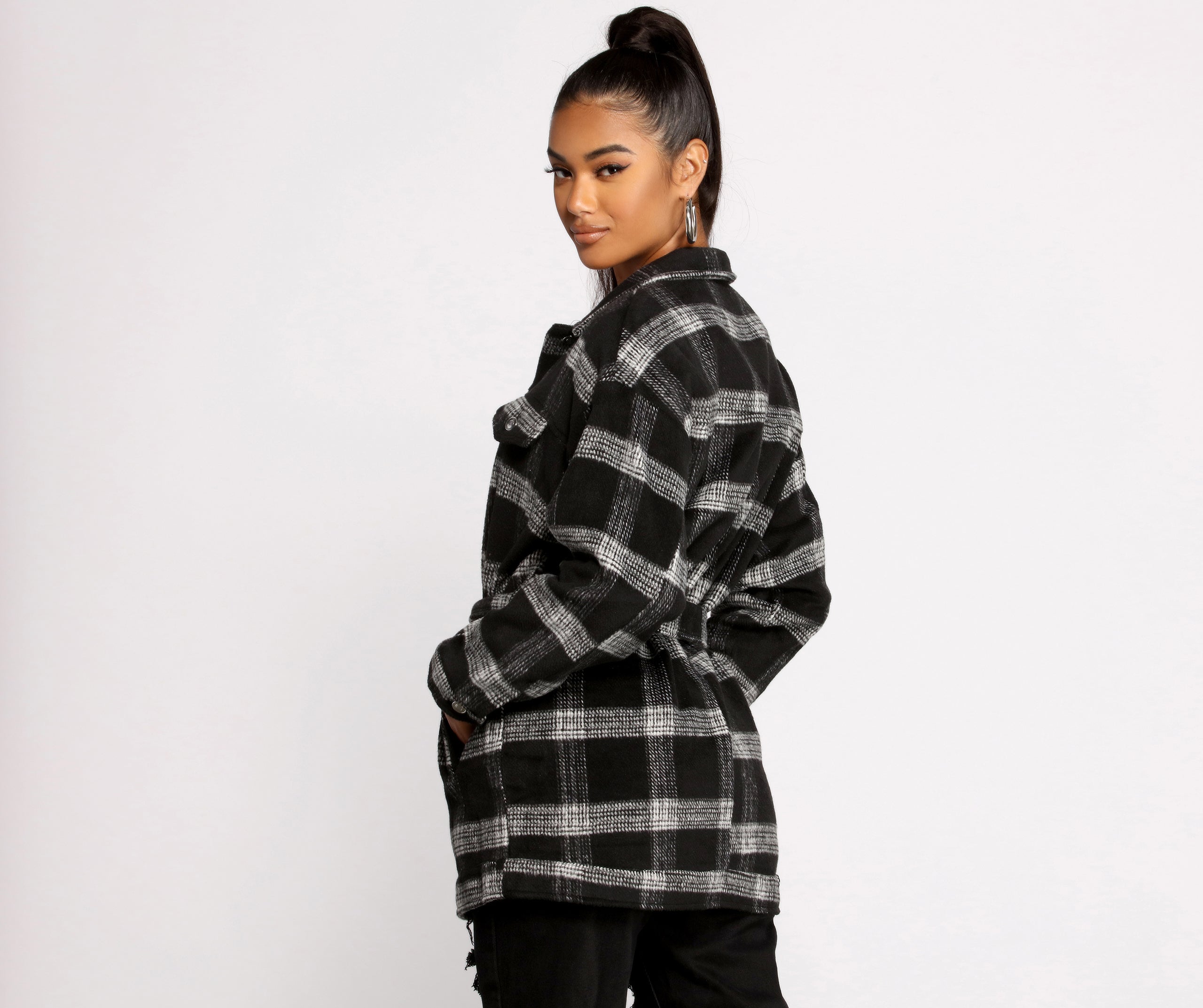 The One Belted Flannel Shacket - Image 7
