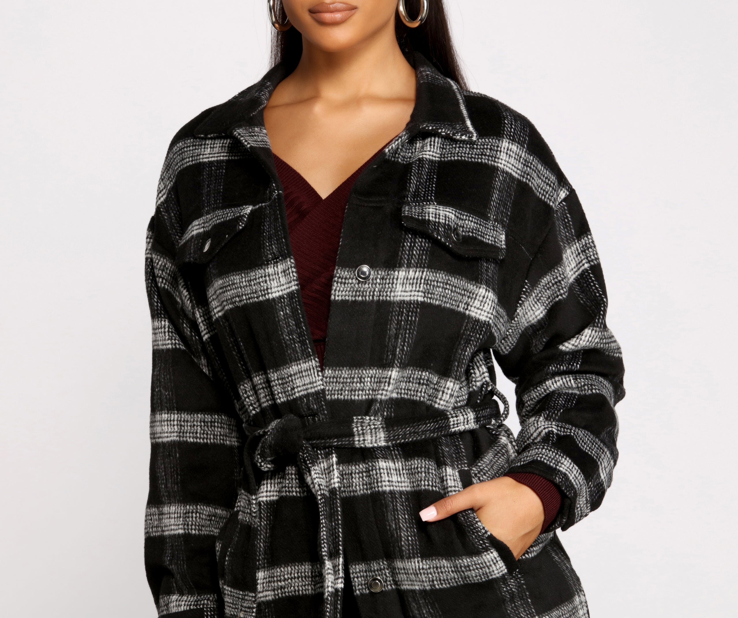 The One Belted Flannel Shacket - Image 8
