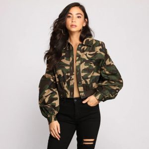 Camo Cutie Button-Front Jacket