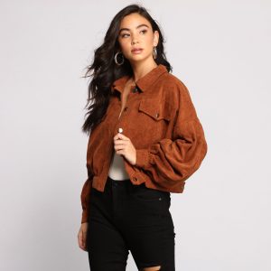 Casually Cute Button-Front Corduroy Jacket