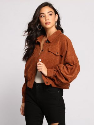 Casually Cute Button-Front Corduroy Jacket