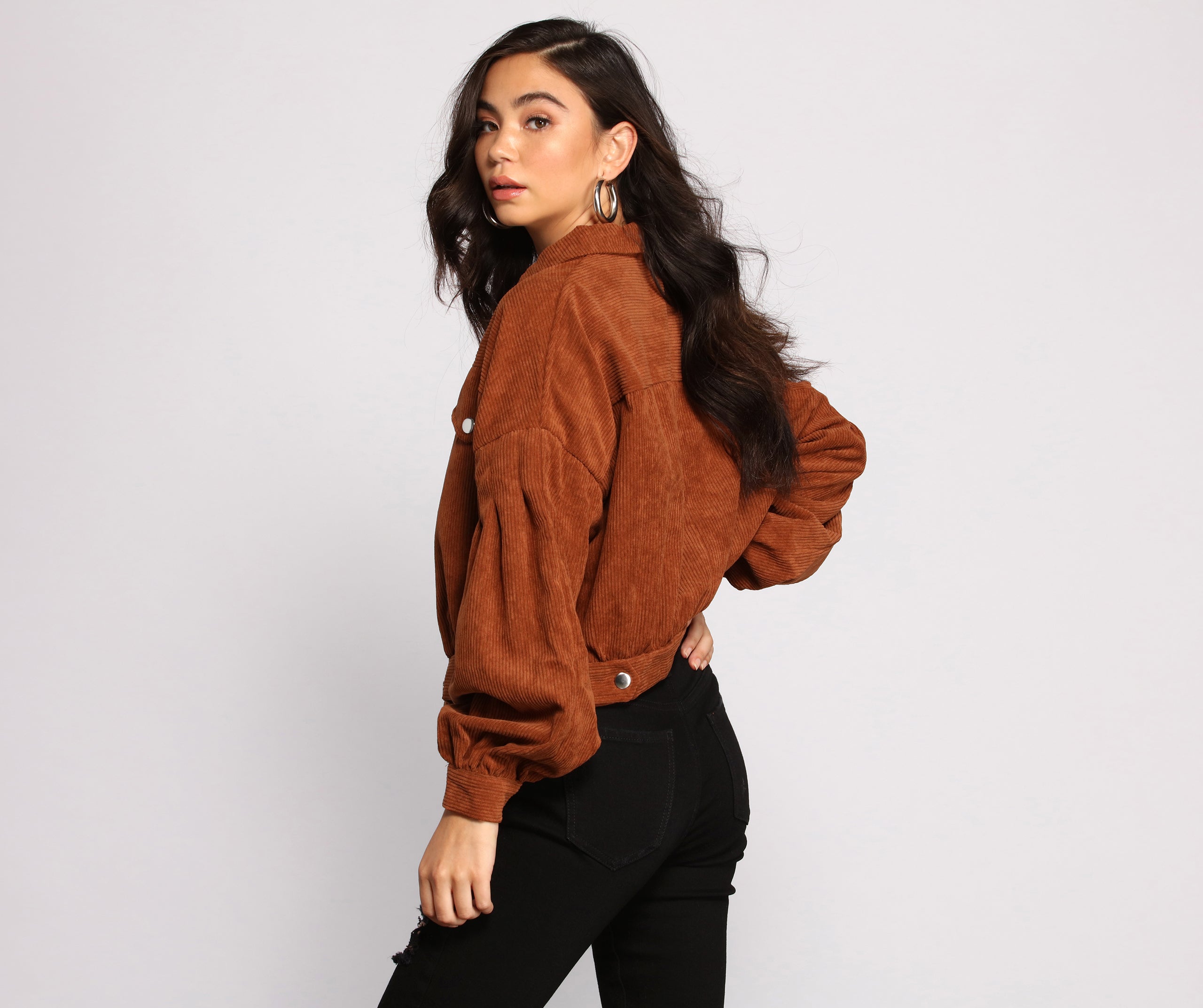 Casually Cute Button-Front Corduroy Jacket - Image 2