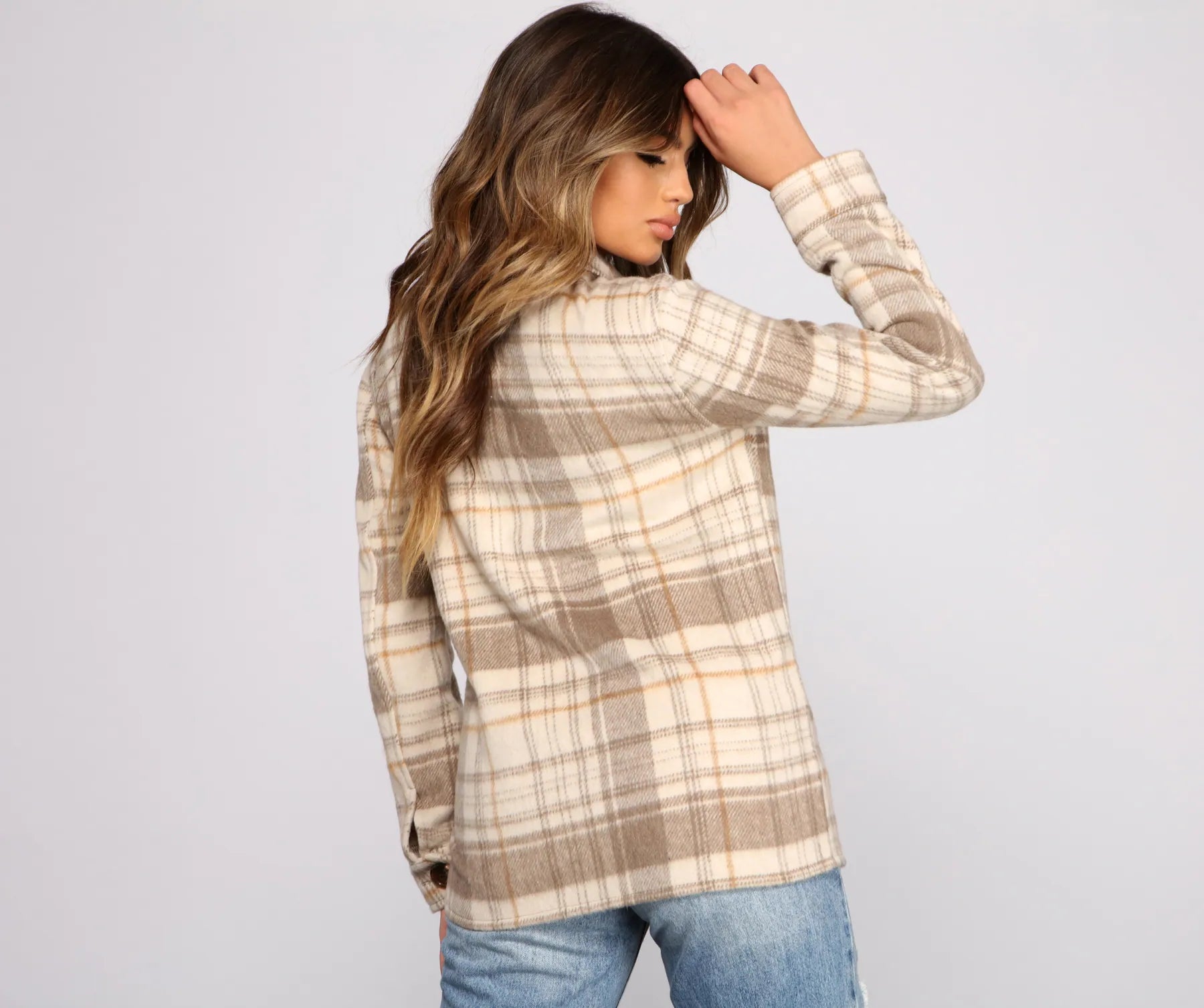 Cozy Plaid Oversized Shacket - Image 2