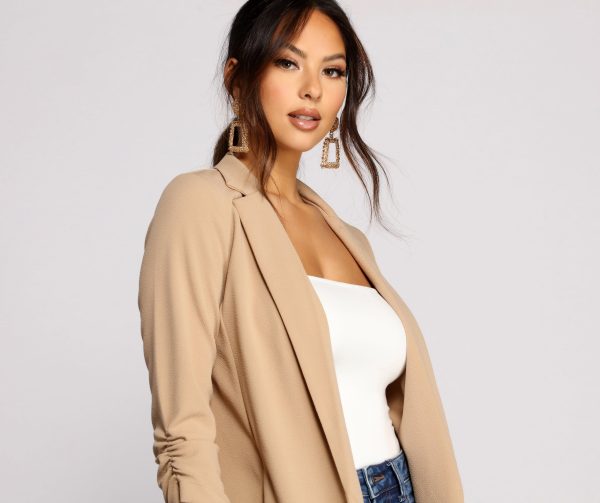 Stylish Sophistication Crepe Trench Coat - Image 3