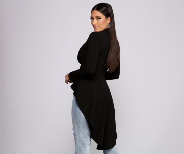 First In Class Peplum High Low Jacket - Image 6