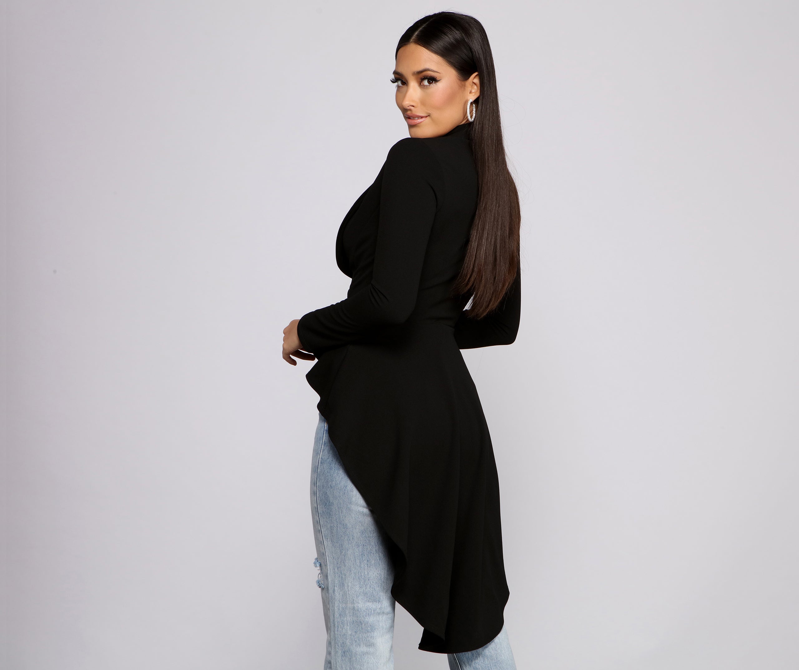 First In Class Peplum High Low Jacket - Image 6