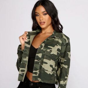 Confident In Camo Cropped Jacket