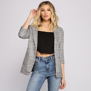 Perfectly Plaid Lined Blazer