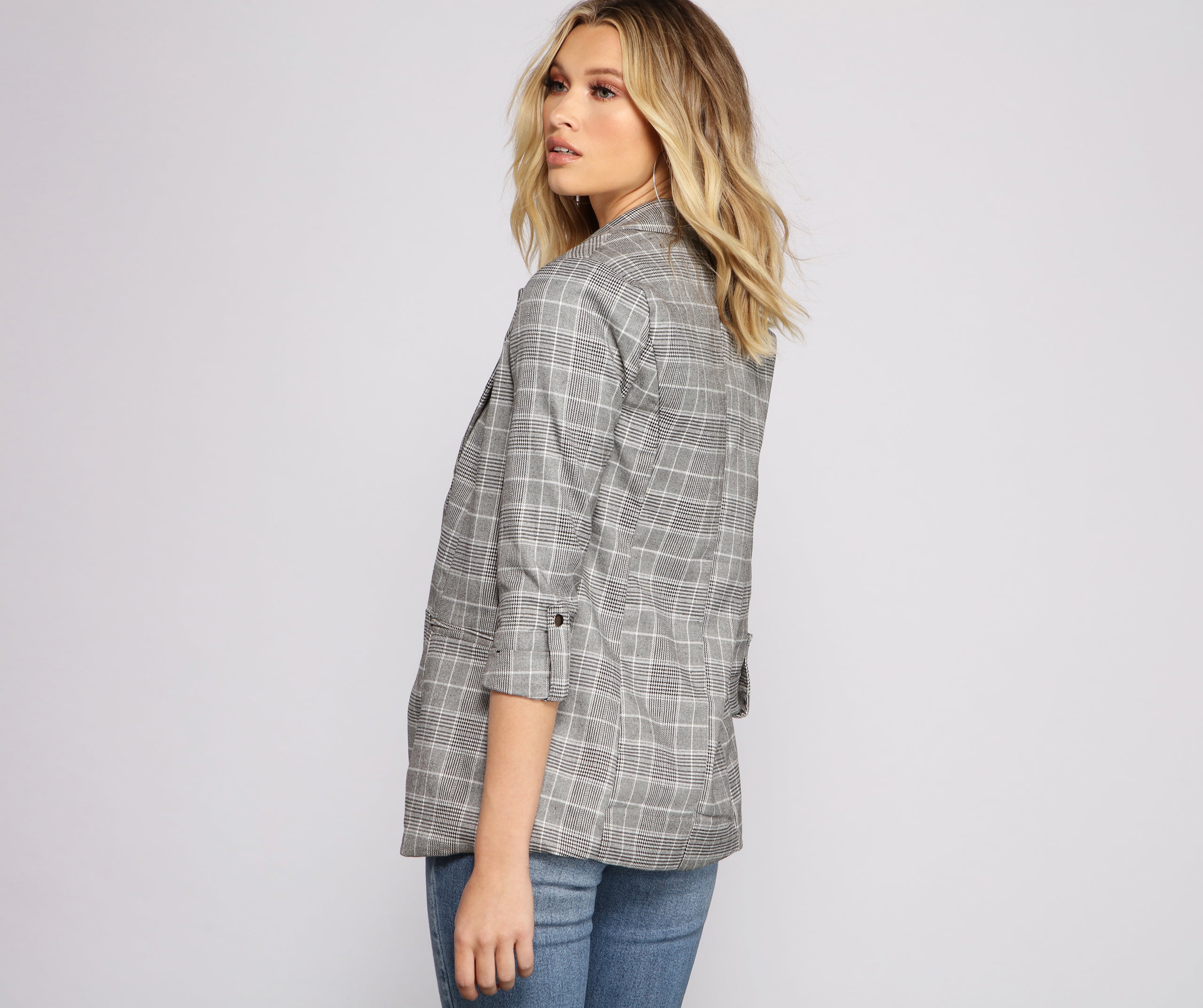 Perfectly Plaid Lined Blazer - Image 2