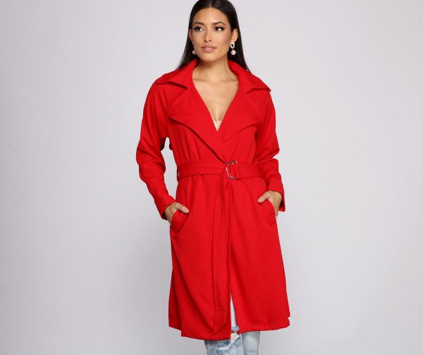 She's A Stunner Belted Trench - Image 3