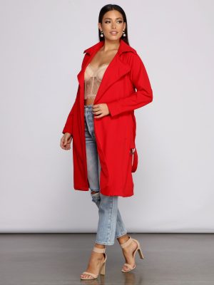 She's A Stunner Belted Trench