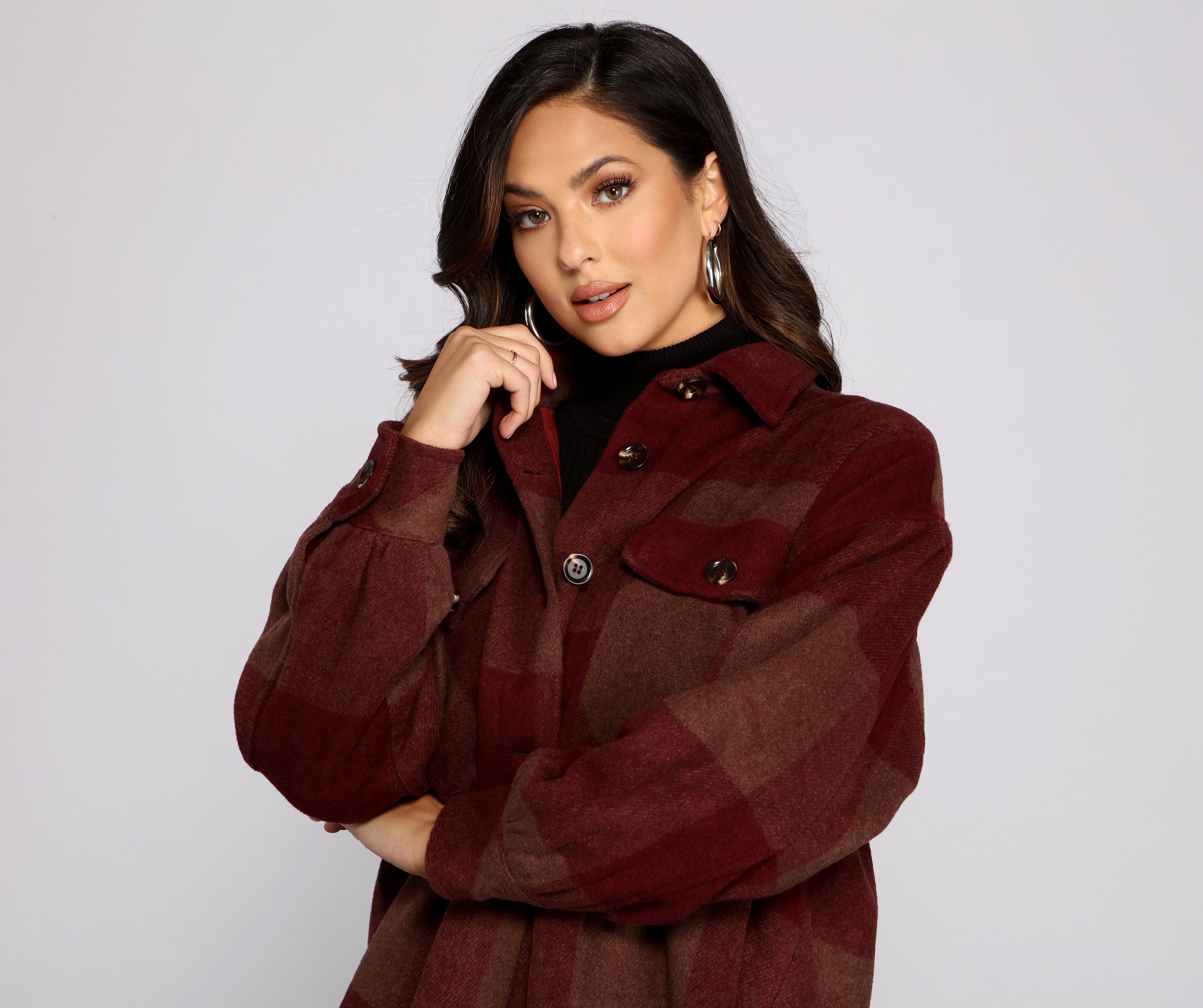 Cozy Vibes Plaid Flannel Shacket - Image 3