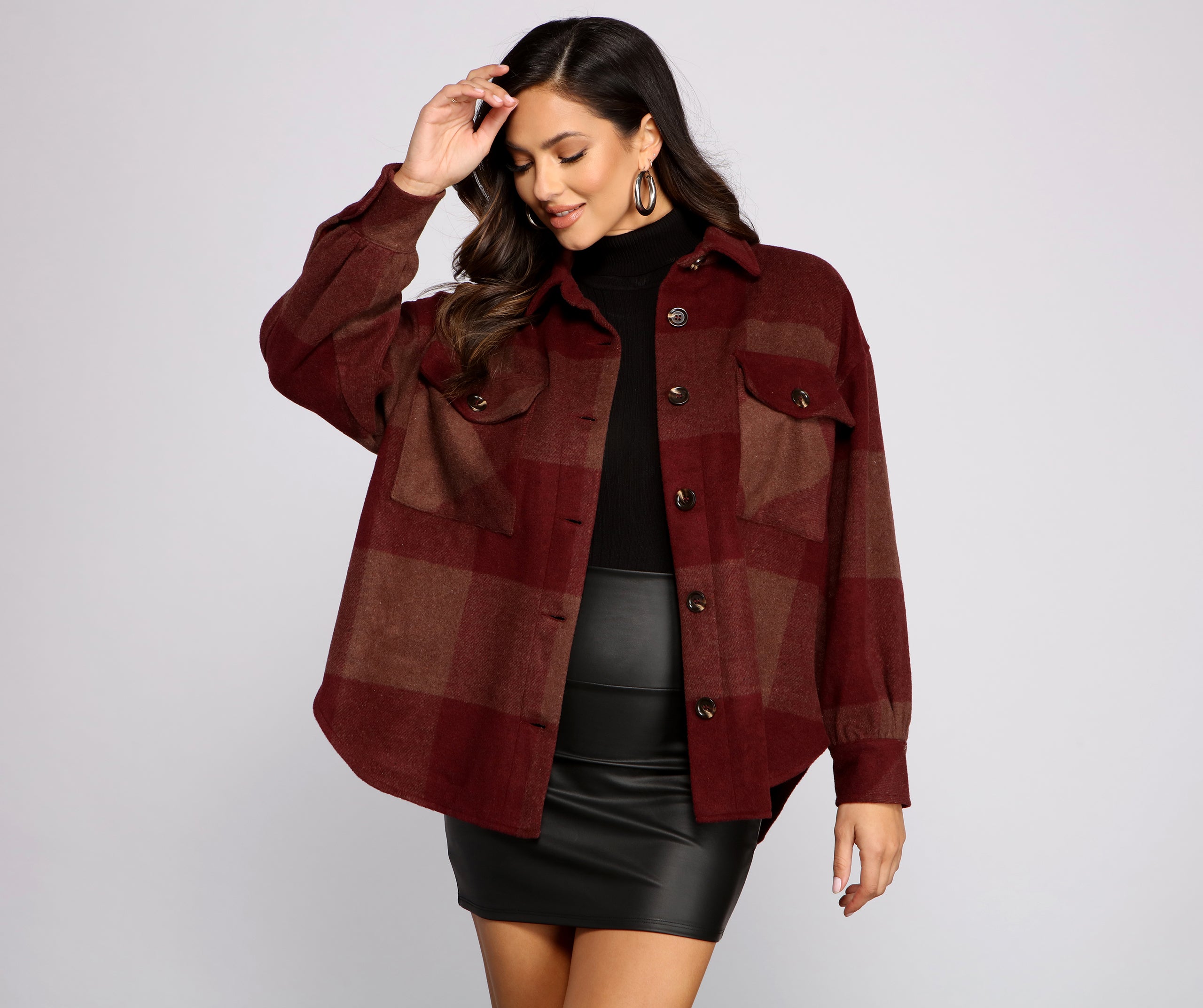 Cozy Vibes Plaid Flannel Shacket - Image 4