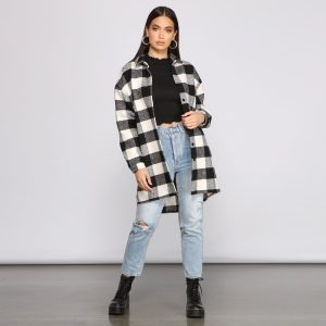 Bet On It Oversized Plaid Shacket