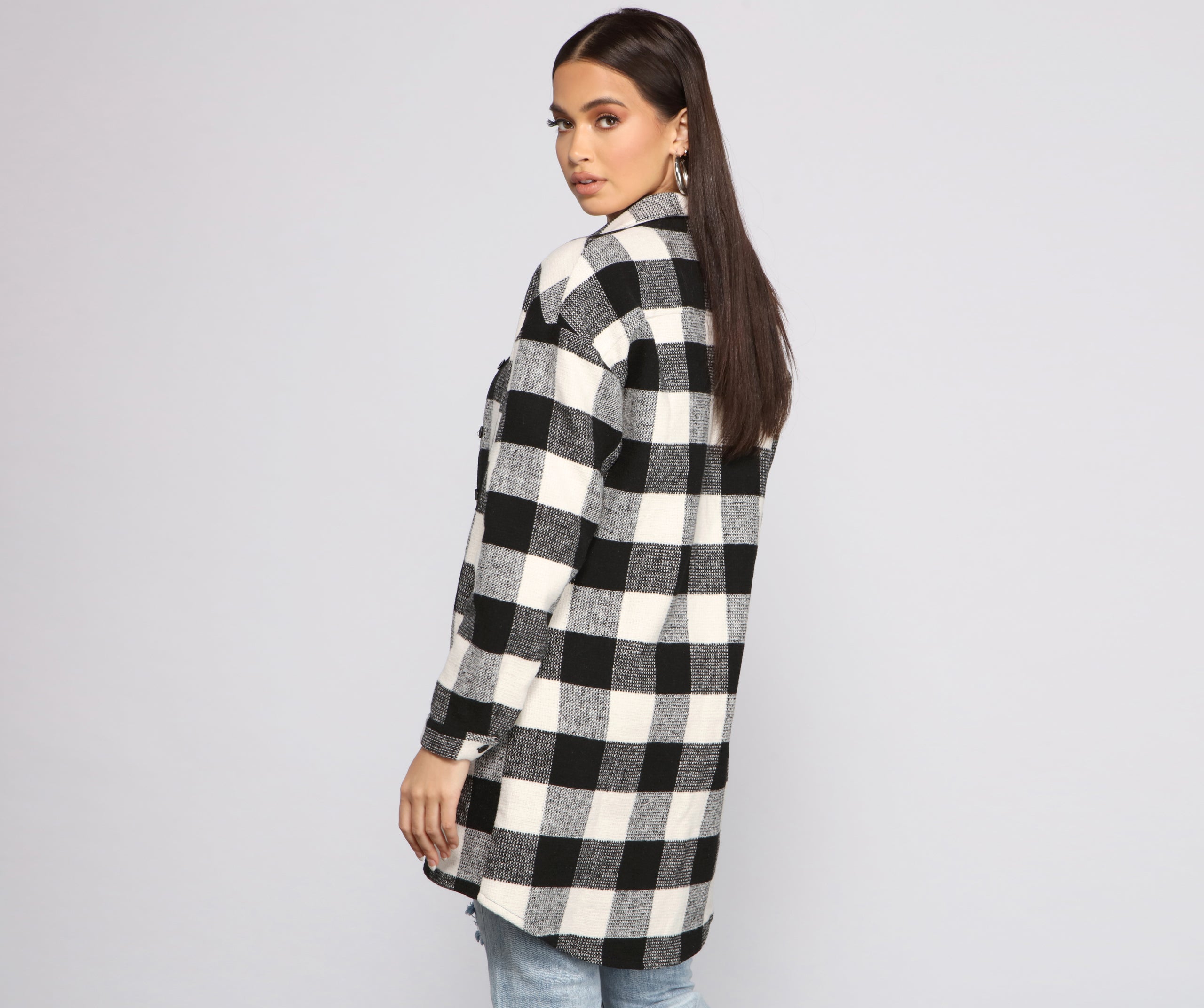 Bet On It Oversized Plaid Shacket - Image 2