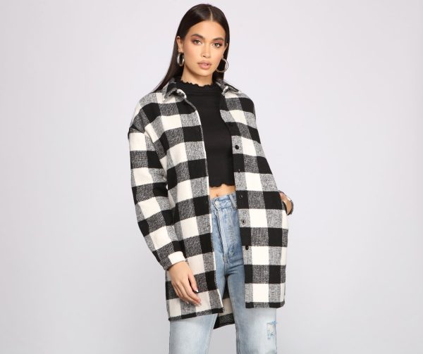 Bet On It Oversized Plaid Shacket - Image 4