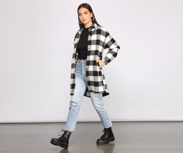 Bet On It Oversized Plaid Shacket - Image 5