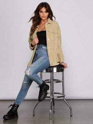 Lookin' Chic Corduroy Belted Jacket