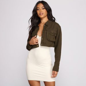 Level Up Cropped Button Down Jacket