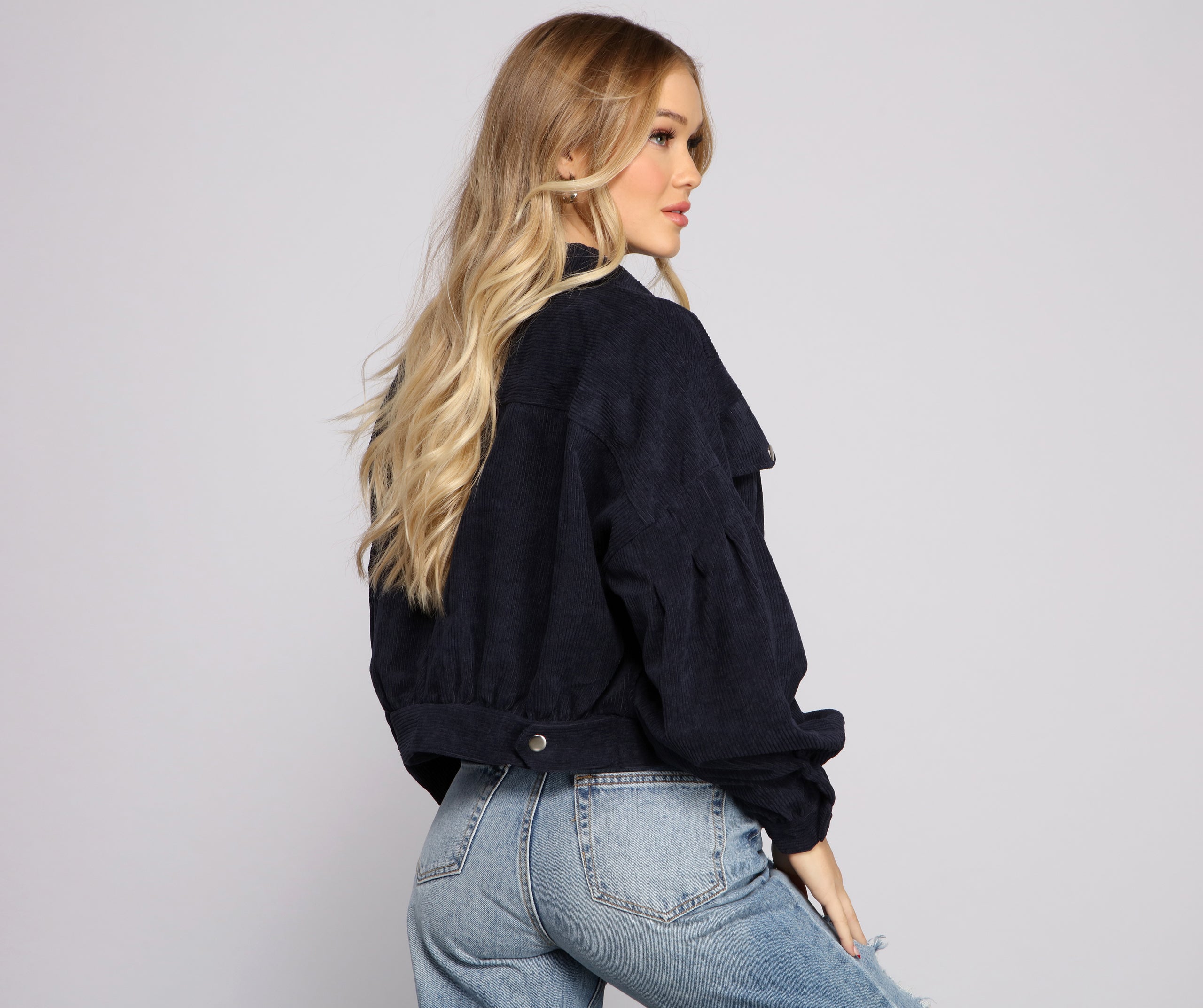 Casually Cute Button-Front Corduroy Jacket - Image 11