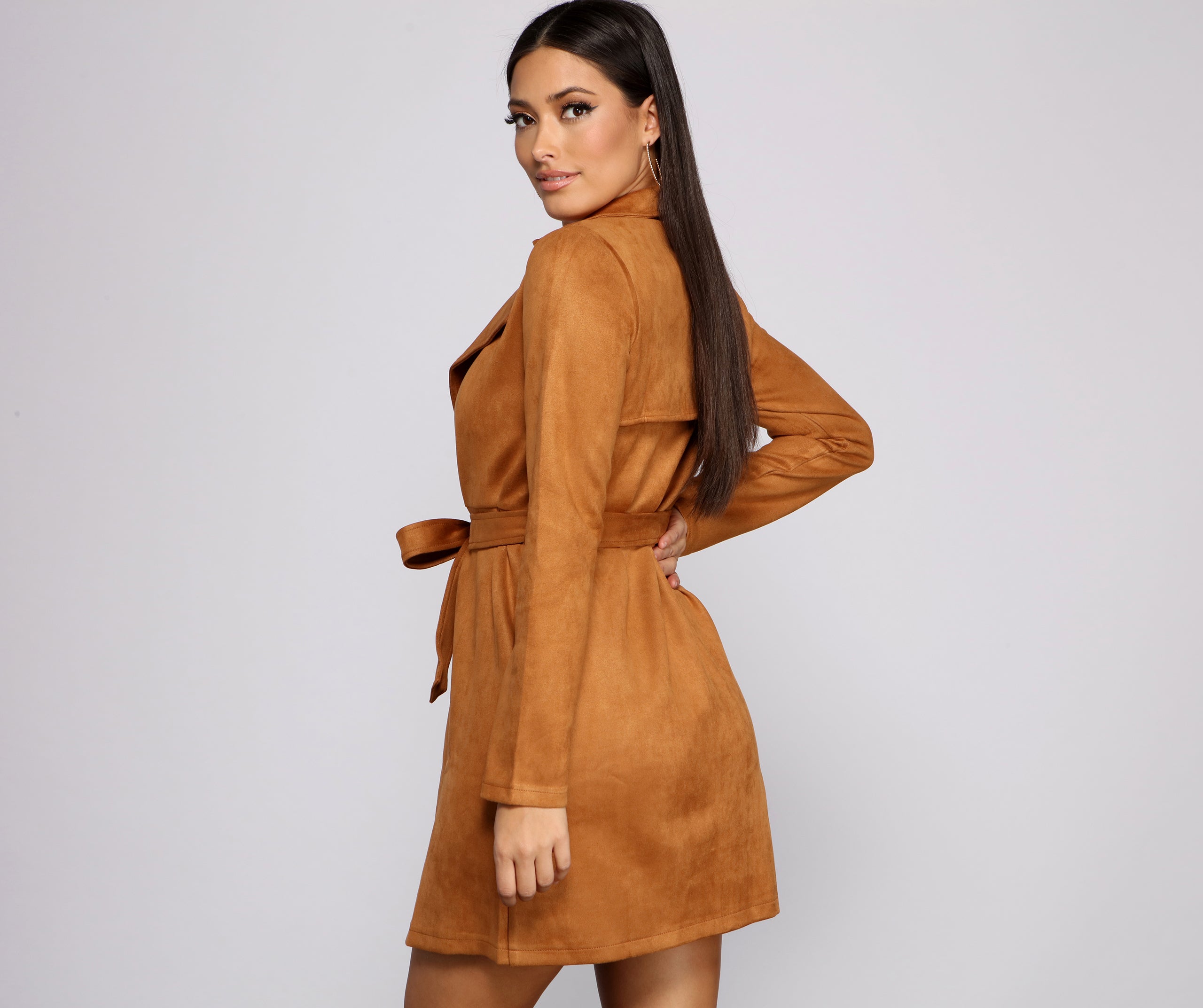 Chic In The City Faux Suede Trench - Image 2