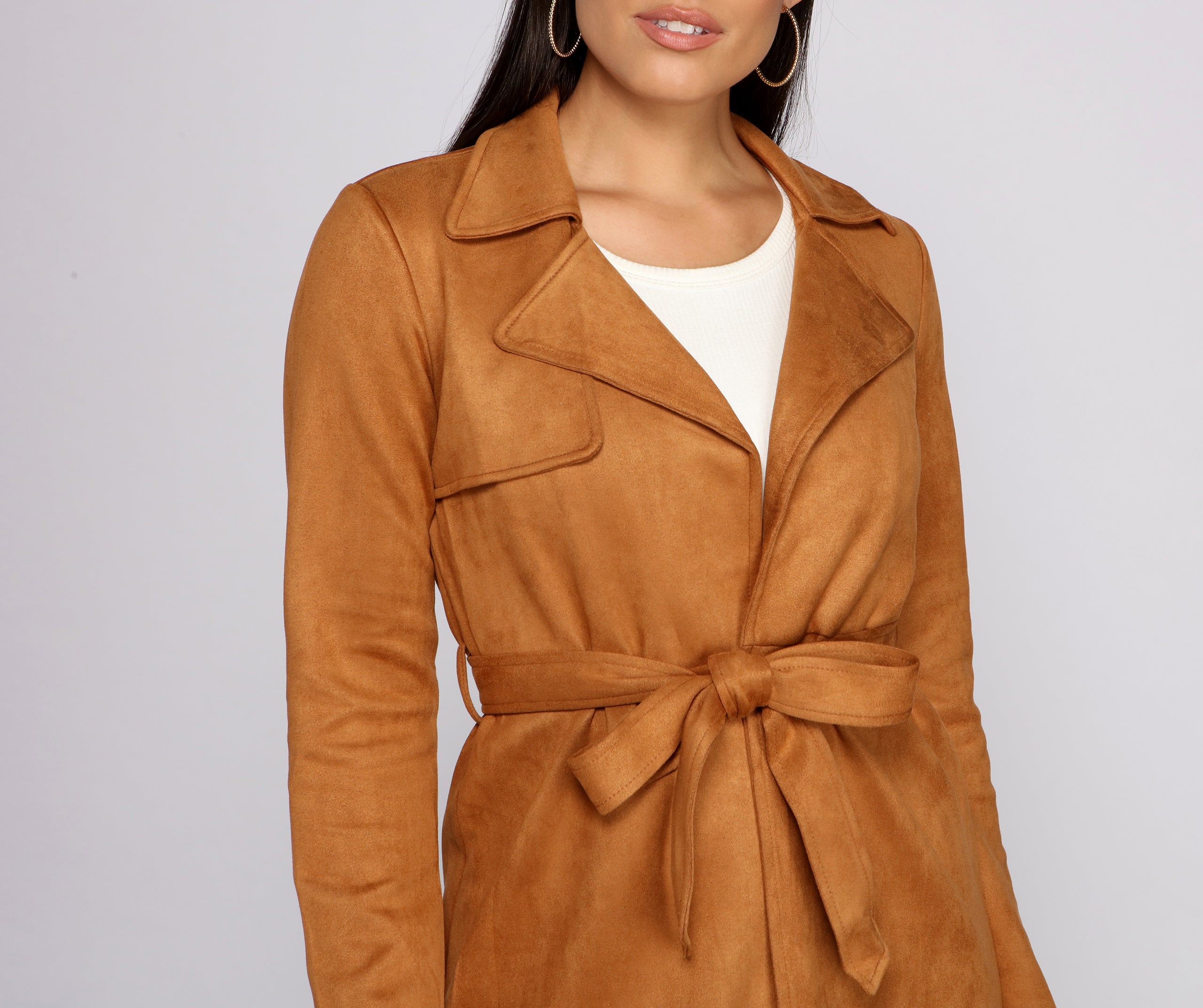 Chic In The City Faux Suede Trench - Image 3