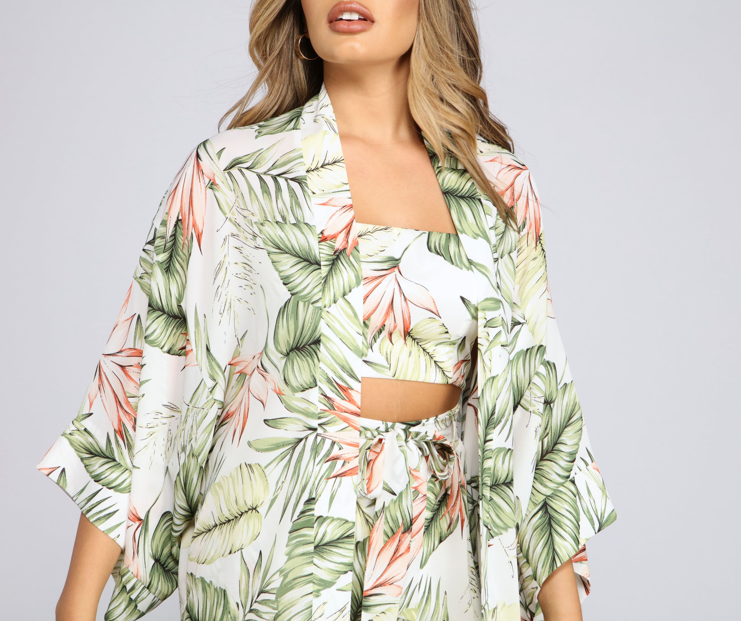 Vacay On My Mind Tropical Print Kimono - Image 4