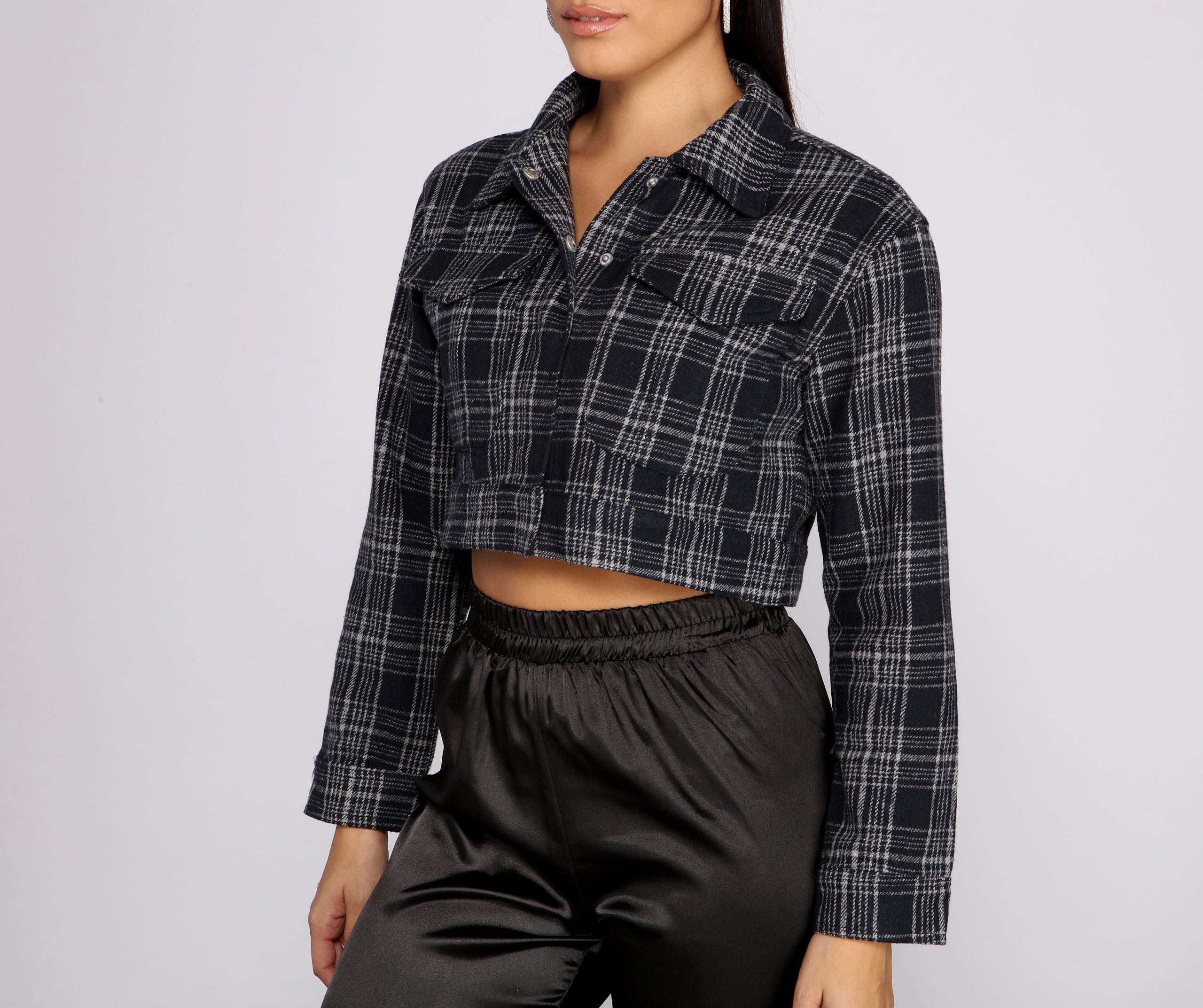 All About The Plaid Cropped Jacket - Image 3