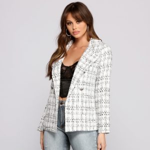 Pretty And Posh Tweed Blazer